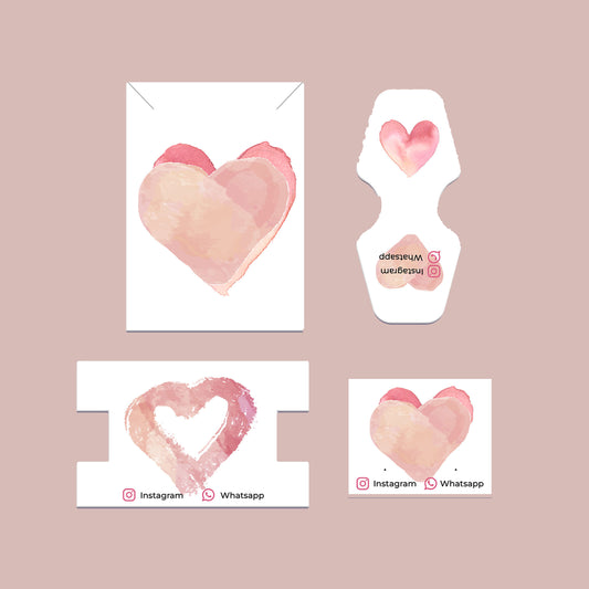 Plantillas Corazones acuarelas